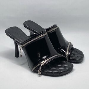 Burberry Peep High Heel Slide Sandals size 39